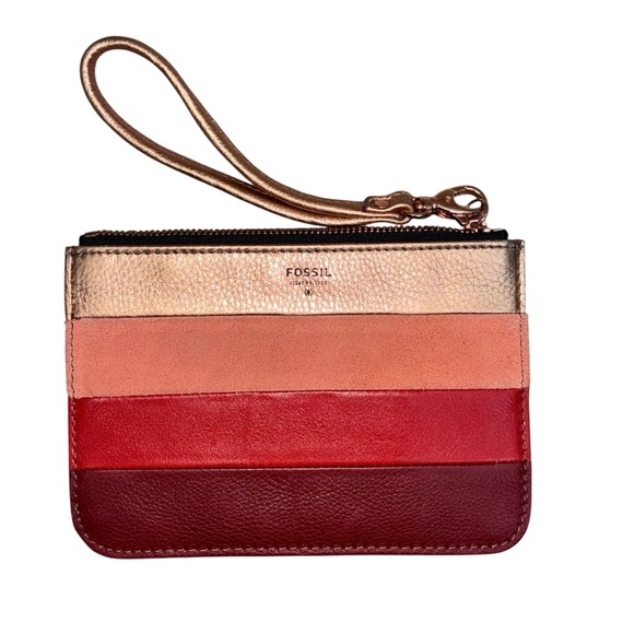 Fossil Handbags - Fossil Multi-Color Leather Wristlet Credit Card Organizer Wallet